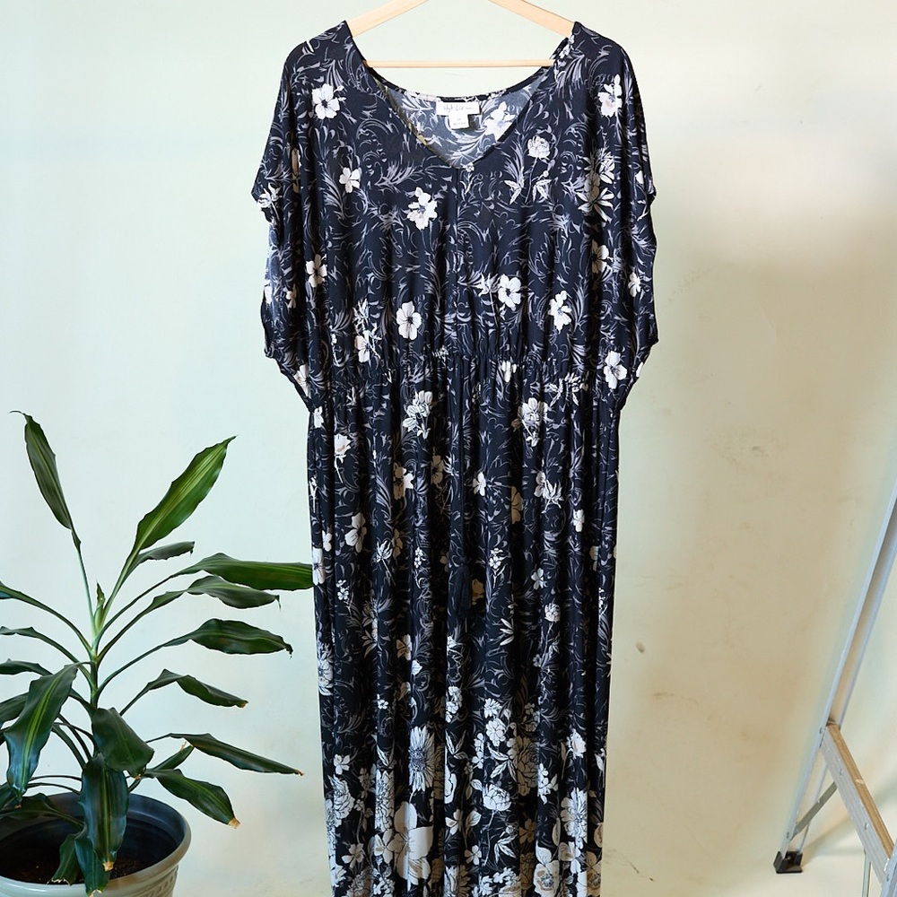 Style & Co. Black and White Floral Maxi Dress